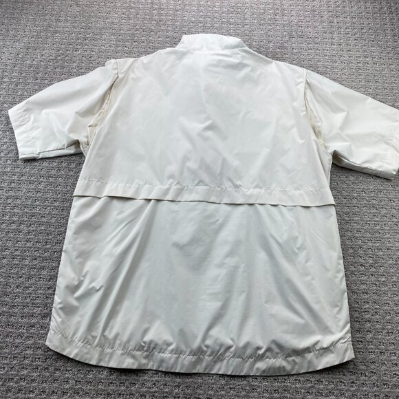 Vintage Chaps Golf Windbreaker Jacket Short Sleeve Men M Cream Pull Over Sweater - Picture 8 of 13